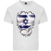 Gildan Palestra The Israeliano Bandiera Strappato Addominali Israele Uomo Chiaro Cotone