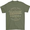 Gildan T-Shirt Vintage Anno 20° Compleanno 2006 Uomo 100% Cotone Verde Militare