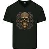 T-Shirt In Cotone Con Scollatura A V In Rilievo Con Teschio Dorato Per Uomo