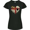 Gildan Love Flag Herm Calcio Donna Taglio Petite T-Shirt