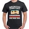 Caravan T-Shirt Caravanning Bere Uomo Divertente Campeggio Club Weekend Forecast