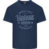 Gildan T-Shirt Vintage Compleanno 66 Anni 1960 Uomo In Cotone Leggero Blu Navy