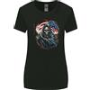 Gildan T-Shirt Donna Grim Reaper USA Flag America Skull Taglio Ampio