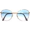 Vintage occhiali da sole uomo vintage anni 90 metallo rotondo italy LUXOTTICA donna oro