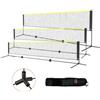 VEVOR Rete da Badminton Altezza Regolabile, Rete da Pallavolo Pieghevole da 5,2 m Griglia per Pickleball Portatile con Pali, Supporto e Borsa per Trasporto, Sport Allenamento Fitness da Esterno