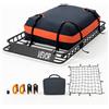 VEVOR Portapacchi da Tetto per Auto, Kit Completo Portapacchi da Tetto 1371 x 864 x 102 mm Telaio in Acciaio Rete Fermabagagli Cinghie a Cricchetto Carico max 90,72 kg, Universale per SUV Furgone