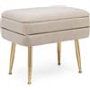 KONTE.DESIGN Panca contenitore PAVLINA, tessuto effetto velluto Beige, 50 x 35 x 42 cm