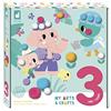 Janod - My Arts & Crafts - 3 Anni - Cofanetto Pompon - 4 Quadretti - Kit Attività Creative Bambini - Abilità Fino-Motorie e Concentrazione - J07741