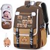 HOXSNII Capybara Zaino per Bambini, Capybara Impermeabile Zainetto Zaino Scuola Elementare Set di Cancelleria con Astuccio Insignia Scolastico Portachiavi Adesivo Borse Scuola Cartone Animato Zainetto Materna