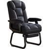 HAQMG Sedia Ufficio Ergonomica Senza Ruote, Poltrona Gaming da Camera da Letto, Poltrona Relax Divano Libero Sedia da Studio (Black w/footrest)