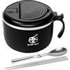 BAODBF Ramen - Set di ciotole con coperchio, 1600 ml, ciotola istantanea, isolamento e tenuta