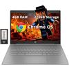 HP Chromebook 14 pollici HD Laptop per business e studenti, Intel Celeron N4120, 4GB LPDDR4, 224GB di spazio di archiviazione (64GB eMMC + 160GB Docking Station), grafica UHD, webcam, lunga durata