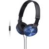 Sony MDR-ZX310AP - Cuffie on-ear con microfono, Blu