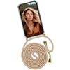 OneFlow Twist Case Custodia a Tracolla per Cellulare Compatibile con Huawei P20 Lite, Custodia con Tracolla Staccabile per Smartphone, Silicone da Appendere, Intercambiabile, Oro Beige