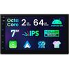 XTRONS TIDS701L Autoradio GPS 2 DIN Android 14, 7 Pollici IPS 1024x600, 2GB RAM 64GB ROM, Wi-Fi Bluetooth, CarPlay Android Auto, 180W