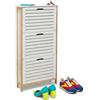 Relaxdays Scarpiera a ribalta, Ingresso, Bianco/Naturale, 108,5x53x19 cm