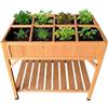 Relaxdays Aiuola rialzata 8 Scomparti, ripiano, HxLxP:81,5x91x62 cm, Balcone/terrazza, Abete