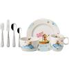 Villeroy & Boch - Kiddy Bears Set Di Stoviglie Per Bambini 7 Pz. 7 Pezzi Blu, Lavabile in Lavastoviglie, Happy as a Bear, Piatto, Scodella, Tazze, Posate, Porcellana Premium,Acciaio Inossidabile