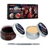 Holzsammlung Set Trucco Effetti Speciali Halloween - Kit Cera per Cicatrici Trucco, Cera Cicatrice Finta + Sangue Coagulato + Spatola