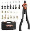 VEVOR Kit Rivettatrice per Inserti Filettati a Due Mani da 430 mm, con 13 Mandrini e 130 Dadi, con Robusta Custodia per il Trasporto, per Montaggi Metallici, Mobili, Autoveicoli e Riparazioni DIY