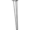 WAGNER Gamba per mobili/Gamba per tavolo/Piede per mobili - HAIRPIN LEG - stile retrò - acciaio rivestito nero, 12 x 12 x 71 cm, gamba inclinata, con piastra a vite integrata - 12827101