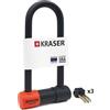 KRASER KR85M Lucchetto a U Blocco Ruota, Alta Sicurezza Testata, Omologato SRA, Arco 85x250mm ø18mm Doppio Chiusura, Serratura Anti-Grimaldello, Antifurto U Lock per Moto, Scooter