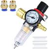 rflaueo Compressore regolatore filtro aria da 1/4 con separatore d'acqua e raccordi rapidi per filtro compressore regolatore di pressione dell'aria compressa in linea (U251-1)