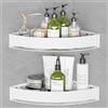 Does not apply Set 2 Mensola Doccia Angolare Bianche in Alluminio, Antiruggine Porta Shampoo Do