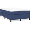 vidaXL Struttura letto Boxspring blu 120x200 cm in tessuto