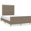 vidaXL Struttura letto senza materasso Taupe 120x190 cm tessuto