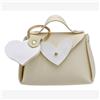 Linea Due Elle Linea Due Tocco Borsetta Similpelle con Portachiave Cuore Colore Avorio - Elegante Idea Bomboniera e Portaconfetti Cf 12 Pz