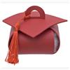 Linea Due Elle Linea Due Tocco Laurea Similpelle Rosso 9x9x6 cm - Cappello Laurea Decorativo per Bomboniere e Confetti Cf 12 Pz