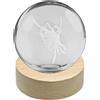 Linea Due Elle Lumetto a Sfera Ballerina con Base in Legno D 6 cm H 8 Cm Bomboniera - Lampada Decorativa Elegante