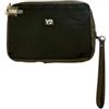 YNOT WHY NOT Pochette con Doppio Scomparto, 16,5x22,5x4 cm, con Tasca Frontale e Posteriore (Nero e Grigio)