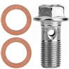 Qiilu Vite cava freno moto, 100% nuovo in acciaio inox Vite tubo motore Bullone tubo freno motore Vite olio Bullone tubo freno per freno