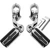 VG MOTO Pedane per moto da 3,2 cm ad angolo corto, pedane regolabili con kit di montaggio per morsetti, compatibili con Harley Touring Sportster Softail Road Glide con protezione motore da 1 1/4