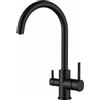 Shurity Swan Rubinetto da cucina 3 vie Nero Opaco