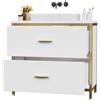 ELUCHANG Mobile sotto lavabo, Mobile Sottolavabo per Bagno slim 60x30x60cm con 2 cassetti, Mobile in legno MDF E1 e metallo, Antiacqua e antimuffa, Ideale per bagno piccolo e WC ospiti