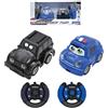 Lexibook Crosslander® Twin, Set di 2 auto radiocomandate (auto della polizia, auto dei ladri), fino a 12 km/h, effetti sonori e luminosi, 2 telecomandi, nero/blu, RC12