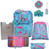 DerDieDas ErgoFlex Tiny Happy Pixel - Set di zaini per la scuola, 5 pezzi, Happy Pixel, ErgoFlex Tiny Set