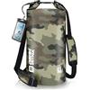 OSAH DRYPAK Dry Bag Borsa Impermeabile Mare 5L/10L/20L/30L/40L Sacca Impermeabile con Spallacci e Custodia Impermeabile per Telefono per Sport Acquatici, Kayak, Pesca, Campeggio
