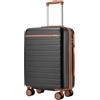 Kono Valigia Cabina 55x40x20cm, Valigia Leggera in Composito ABS+PC, Equipaggio Mano con 4 Ruote, Grigio