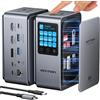 VENTION 13 in 1 USB C Docking Station Per 3 Monitor Con Display Touchscreen,Dock USB C Compatibile Con Dell,Hp E Macbook,Display 8K,1*Dp,2*Hdmi,USB 3.2 Da 10 Gbps,Pd Da 100 W Con 2 Cavi Usb-C