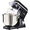 Kitchen in the box Impastatrice Planetaria, 7,5 Litri Impastatrice Professionale 1400W, 6 Velocità con Uncino Impastatore, Mescolatore e Frusta Sbattitrice (Nero)