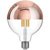 BeBulbs Lampadina LED globo mezza sfera rame G125 (E27, 7W, 650 lm, 2700K, dimmerabile, Ø 125 mm) - Rivestimento in rame - Luce calda antiabbagliamento