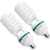 Plyisty Lampadine per Fotografia 135W 5500K Base E27 per Illuminazione da Studio Softbox, Confezione da 2 Lampadine a Spirale LED per Luce Diurna CRI90 Ad Alto Rendimento per (Spina UE 220-240 V)