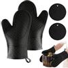 Carehabi Guanti da Forno Set 4 Pezzi, 2 Guanti e 2 Presine, 230°C | Set 4 pezzi; 2 guanti + 2 presine; silicone antiscivolo; fodera in cotone; fino a 230°C