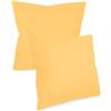 npluseins federe in tinta unita in confezione da 2 e dal design discreto 1154.1498, 80 x 80 cm, giallo
