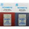 SCHMETZ Assortimento di aghi in pelle e jeans, 10 aghi per macchina da cucire, sistema 130/705