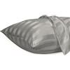 Lirex Set di 2 Federe in Raso 40x70cm, Protezione Capelli e Pelle & Antirughe, Chiusura a Cerniera, Strisce Grigio Chiaro